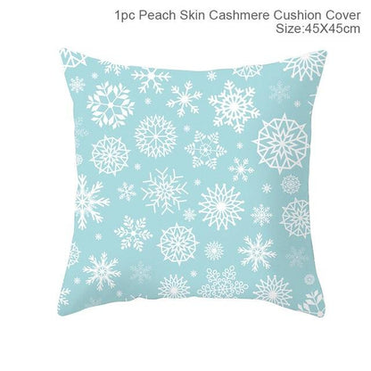 Merry Christmas Decoration Xmas Gift New Year For Home Reindeer Santa Claus Xmas Series Cushion Cover Case Pillow Custom Zippered Square Pillowcase Tree Cushion Cover Christmas Ornament
