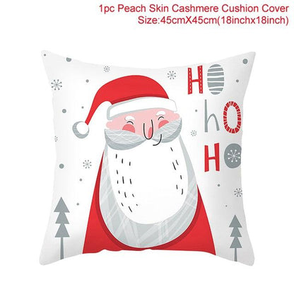Merry Christmas Decoration Xmas Gift New Year For Home Reindeer Santa Claus Xmas Series Cushion Cover Case Pillow Custom Zippered Square Pillowcase Tree Cushion Cover Christmas Ornament