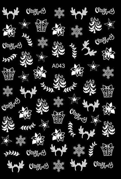 Merry Christmas Nail Art Decals Decoration Self Adhesive Nail Art Stickers Manicure Design White Snow Sticker for Nail Design Xmas Gift Nails Snowflake Nail Art Stickers Decals Christmas Nail 3D Self Adhesive Nail Stickers for Acrylic Nails Snowflake