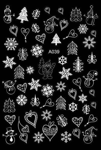 Merry Christmas Nail Art Decals Decoration Self Adhesive Nail Art Stickers Manicure Design White Snow Sticker for Nail Design Xmas Gift Nails Snowflake Nail Art Stickers Decals Christmas Nail 3D Self Adhesive Nail Stickers for Acrylic Nails Snowflake
