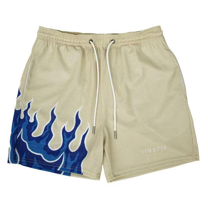 Mesh Breathable Men Shorts GYM Basketball Running Quick-Drying Shorts Baggy Flame Print Fashion Shorts Summer Shorts Basketball Running Quick-Drying Shorts Baggy Flame Print Shorts Summer Shorts