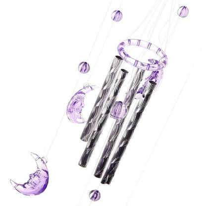 Metal Tubes Crystal Moon/Star/Butterfly/Flower Bell Butterfly Wind Chimes Outdoor Wind Chimes Garden Patio Decor Wind Chimes For Garden Outdoor Yard  Hanging Decor Ornament