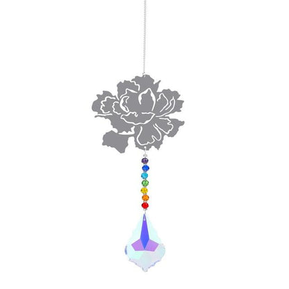 Metallic Hoop Moon Sun Catcher Hanging Crystal Pendant Chandelier Lamps Light Crystals Glass Pendants Light Rainbow Maker Wind Chime Hanging Drop Gift of Good Luck Garden Decor Hanging Ornament For Home Decoration