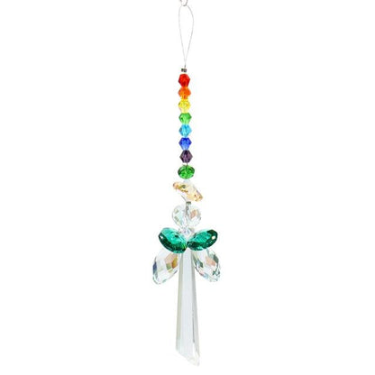 Metallic Hoop Moon Sun Catcher Hanging Crystal Pendant Chandelier Lamps Light Crystals Glass Pendants Light Rainbow Maker Wind Chime Hanging Drop Gift of Good Luck Garden Decor Hanging Ornament For Home Decoration