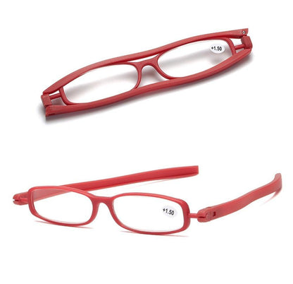 Mini Design Reading Glasses For Men Women Rotating Small Oval Presbyopia Eyewear Portable Unisex Reader Eyeglasses Mini Compact Slim Reading Glasses Lightweight Portable Readers