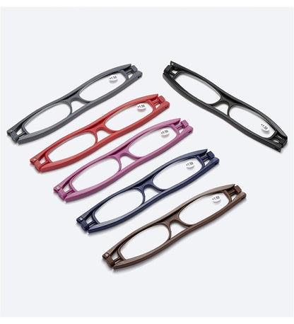 Mini Design Reading Glasses For Men Women Rotating Small Oval Presbyopia Eyewear Portable Unisex Reader Eyeglasses Mini Compact Slim Reading Glasses Lightweight Portable Readers