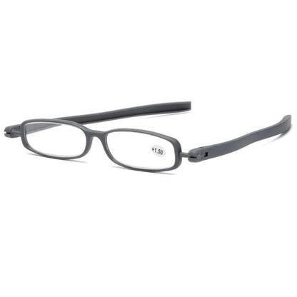 Mini Design Reading Glasses For Men Women Rotating Small Oval Presbyopia Eyewear Portable Unisex Reader Eyeglasses Mini Compact Slim Reading Glasses Lightweight Portable Readers