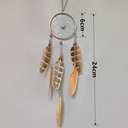 Mini Dream Catcher With Natural Feather Wind Chime Hanging Handmade Lace Feathers Bead Dream Catcher Wind Chimes Hanging Home Room Decoration Car Pendant Ornament Craft Dreamcatcher For Gift Memorial Festival Photography