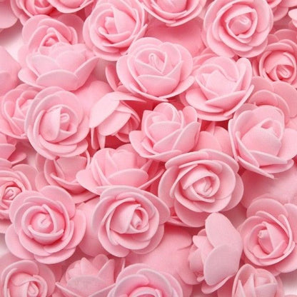 Mini Fake Rose Flower Heads 50/100/200 Pieces Teddy Bear of Roses 3cm Foam Wedding Flowers Accessories Make Bridal Hair Clips Headbands Dress