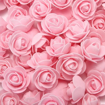 Mini Fake Rose Flower Heads 50/100/200 Pieces Teddy Bear of Roses 3cm Foam Wedding Flowers Accessories Make Bridal Hair Clips Headbands Dress