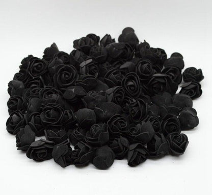 Mini Fake Rose Flower Heads 50/100/200 Pieces Teddy Bear of Roses 3cm Foam Wedding Flowers Accessories Make Bridal Hair Clips Headbands Dress