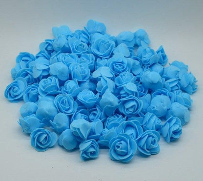 Mini Fake Rose Flower Heads 50/100/200 Pieces Teddy Bear of Roses 3cm Foam Wedding Flowers Accessories Make Bridal Hair Clips Headbands Dress