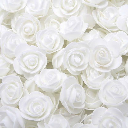 Mini Fake Rose Flower Heads 50/100/200 Pieces Teddy Bear of Roses 3cm Foam Wedding Flowers Accessories Make Bridal Hair Clips Headbands Dress
