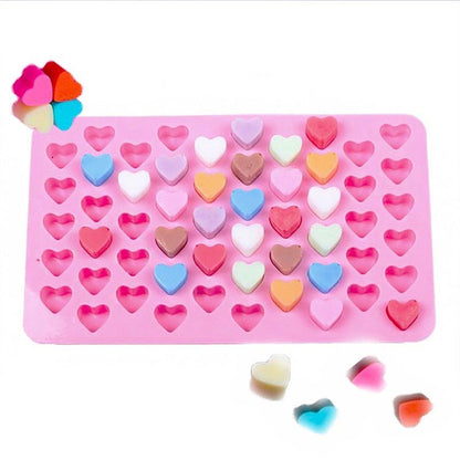 Mini Heart Mold Silicone Ice Chocolate Fondant Mould 3D Pastry Jelly Cookies Baking Cake Decoration Tools 5 Colors Silicone Mold Mini Heart Shape Silicone Ice Cube Molds Trays Chocolate Cute Pink Mold