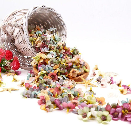 Mini Multicolor 50/100pcs Daisy Flower Head Silk Artificial Flower For Wreaths Craft Scrapbooking Daisy Flower Head Mini Artificial Silk Flower for Crown Scrap Wedding Home Decor Garland Headdress
