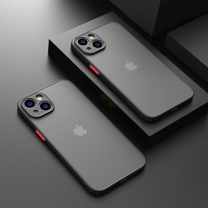 Minimalistic Shockproof Armor Case For iPhone 13 14 12 11 Pro Max XR XS X Luxury Silicone Bumper Clear Hard Cover Mini Luxury Silicone Bumper Clear Hard Cover