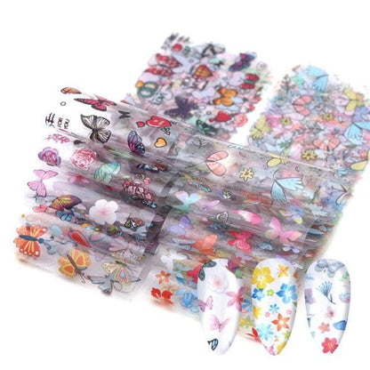Mix Nail Art Transfer Foil Sticker Angles Decoration Nail Art Decals Design For Nails Wraps Follie Nail Foil Transfer Sticker Kit, Nail Art Decals Nail Foil Glass Paper Nail Decals Nail Wraps for Nail Art Decorations Supplies