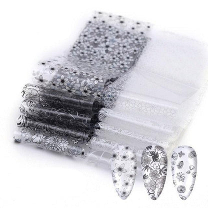 Mix Nail Art Transfer Foil Sticker Angles Decoration Nail Art Decals Design For Nails Wraps Follie Nail Foil Transfer Sticker Kit, Nail Art Decals Nail Foil Glass Paper Nail Decals Nail Wraps for Nail Art Decorations Supplies