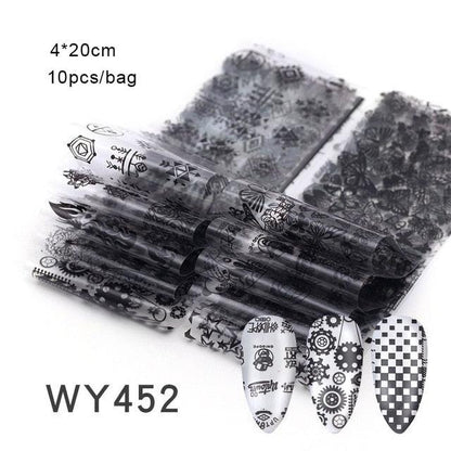 Mix Nail Art Transfer Foil Sticker Angles Decoration Nail Art Decals Design For Nails Wraps Follie Nail Foil Transfer Sticker Kit, Nail Art Decals Nail Foil Glass Paper Nail Decals Nail Wraps for Nail Art Decorations Supplies