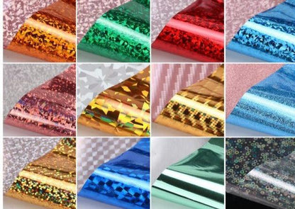 Mix Nail Art Transfer Foil Sticker Angles Decoration Nail Art Decals Design For Nails Wraps Follie Nail Foil Transfer Sticker Kit, Nail Art Decals Nail Foil Glass Paper Nail Decals Nail Wraps for Nail Art Decorations Supplies