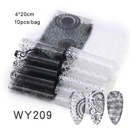 Mix Nail Art Transfer Foil Sticker Angles Decoration Nail Art Decals Design For Nails Wraps Follie Nail Foil Transfer Sticker Kit, Nail Art Decals Nail Foil Glass Paper Nail Decals Nail Wraps for Nail Art Decorations Supplies
