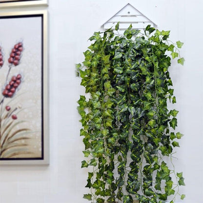 Modern Artificial Green Eucalyptus Leaves Garland Wisteria Rattan Fake Decor Silk Leaf Vines For Wedding Birthday Party Decor