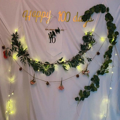 Modern Artificial Green Eucalyptus Leaves Garland Wisteria Rattan Fake Decor Silk Leaf Vines For Wedding Birthday Party Decor