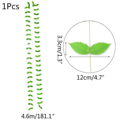 Modern Artificial Green Eucalyptus Leaves Garland Wisteria Rattan Fake Decor Silk Leaf Vines For Wedding Birthday Party Decor