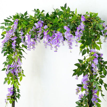 Modern Artificial Green Eucalyptus Leaves Garland Wisteria Rattan Fake Decor Silk Leaf Vines For Wedding Birthday Party Decor