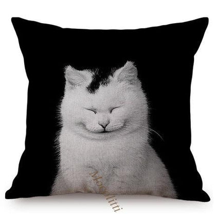 Modern Black And White Animals Portrait Photography Of Lion Zebra Elephant Tiger Pattern Sofa Pillow Cover Home Decor Square Cushions Cover 45x45cm