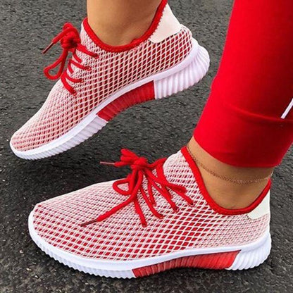 Modern Colorful Cool Sneaker Womens Lace Up Vulcanized Shoes Casual Flat Comfort Walking Running Shoes Light Mesh Tennis Casual Sneakers Fashion Design For Women