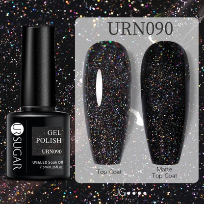 Modern Luxury Autumn Winter Womens Gel Polish Glossy Matte Diamond Effect Long Lasting Nail Art Sequins Design