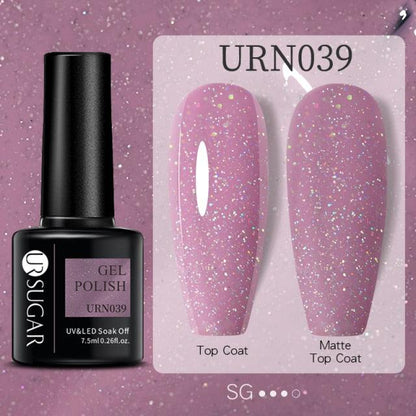 Modern Luxury Autumn Winter Womens Gel Polish Glossy Matte Diamond Effect Long Lasting Nail Art Sequins Design