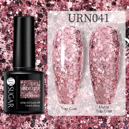 Modern Luxury Autumn Winter Womens Gel Polish Glossy Matte Diamond Effect Long Lasting Nail Art Sequins Design
