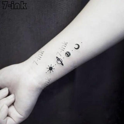 Modern Small Tattoo Sun Moon Heart Waterproof Temporary Tattoos High Quality Design For Womens
