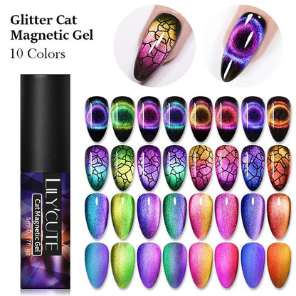 Modern Styllish Elegant 9D Cat Magnetic Nail Gel Polish UV LED  Permanent Elegant Colorful Charming Effect For Womens