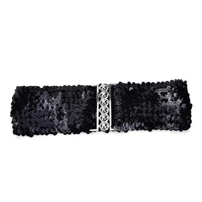 Modern Wide Fabric Strap Silver Metal Buckle Belts For Women Trendy Fashion Stretchable Classic Belts