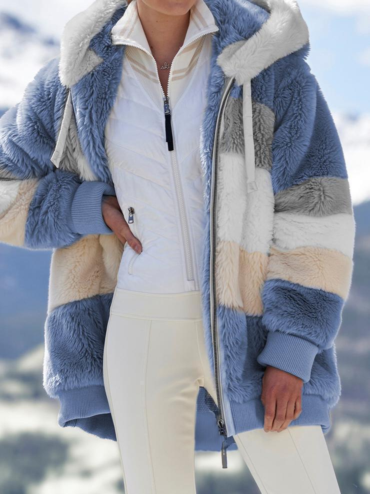 Modern Women Casual Jacket Coats Hip Hop New Autumn Winter Loose  Multicolor Hooded Jacket For Women Winter Fleece Jacket Hooded Solid Color Coats With Pockets Comfortable Jacket