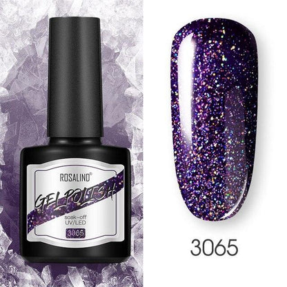 Modern Womens Glossy Colorful 8ml Nail Gel Polish Permanent UV LED  High Quality Crystal Effect Design