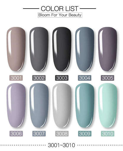 Modern Womens Glossy Colorful 8ml Nail Gel Polish Permanent UV LED  High Quality Crystal Effect Design
