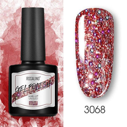 Modern Womens Glossy Colorful 8ml Nail Gel Polish Permanent UV LED  High Quality Crystal Effect Design