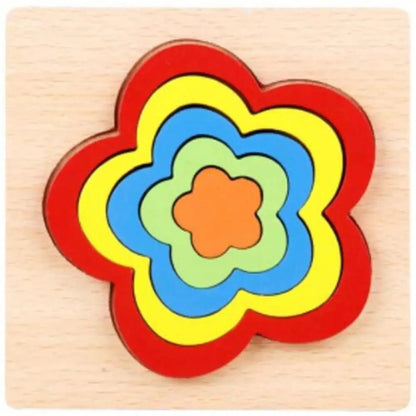 Montessori Cartoon Animal Educational Wooden Beaded Geometry  Digital Clock Puzzles Matching Clock Toy For Children