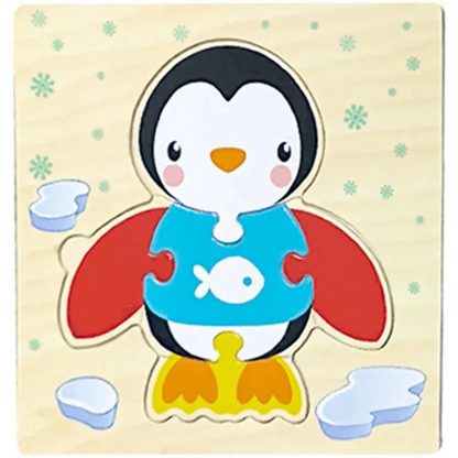 Montessori Games Baby Animals/traffic Kid's Cognition Puzzles Toys Wooden Cartoon Cognition Puzzle Toys Matching Education Game