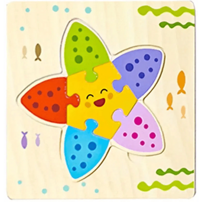 Montessori Games Baby Animals/traffic Kid's Cognition Puzzles Toys Wooden Cartoon Cognition Puzzle Toys Matching Education Game
