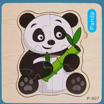 Montessori Games Baby Animals/traffic Kid's Cognition Puzzles Toys Wooden Cartoon Cognition Puzzle Toys Matching Education Game