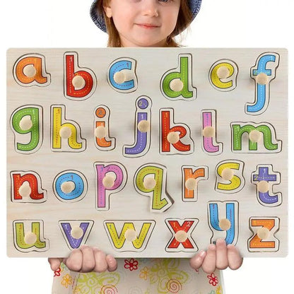 Montessori Wooden Puzzles Hand Grab Boards Toys Tangram Baby Educational Toys Cartoon Vehicle Animals Fruits 3D Puzzles