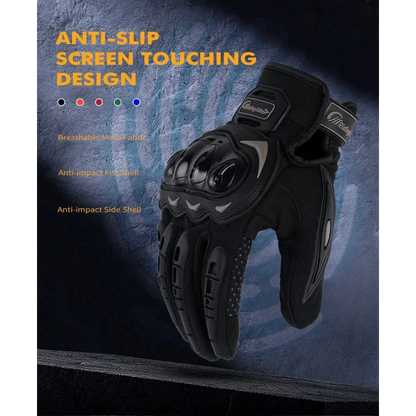 Motorcycle Breathable Glove Strong PVC Touch Screen Full Finger Motorbike Racing Riding Bicycle Summer Gloves