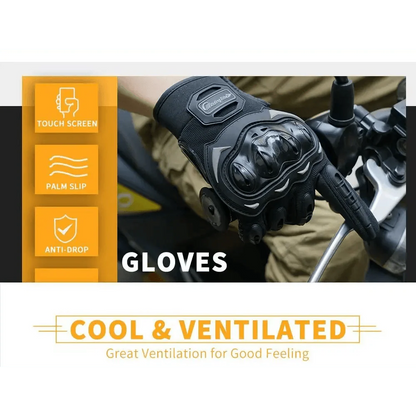 Motorcycle Breathable Glove Strong PVC Touch Screen Full Finger Motorbike Racing Riding Bicycle Summer Gloves
