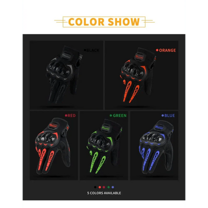 Motorcycle Breathable Glove Strong PVC Touch Screen Full Finger Motorbike Racing Riding Bicycle Summer Gloves