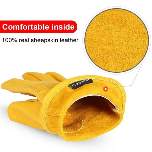 Motorcycle Leather Windproof Yellow Men Gloves Vintage Warm And Comfortable Durable Gloves For Men
